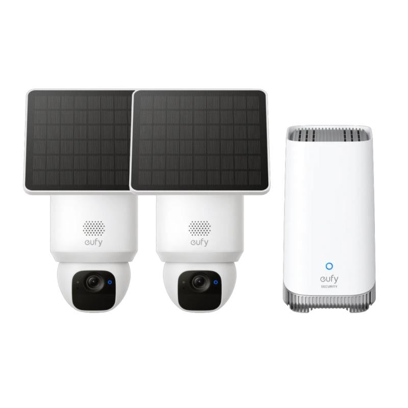 Eufy Security Eufy Solocam E30, Solar Powered, 360° Pan, AI Tracking, 2K Clarity, Security Cameras Wireless Outdoor, Camera, Outdoor Camera, Homebase S380 Compatible, No Monthly Fee