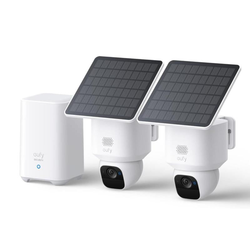 Eufy Security Eufy Solocam E30, Solar Powered, 360° Pan, AI Tracking, 2K Clarity, Security Cameras Wireless Outdoor, Camera, Outdoor Camera, Homebase S380 Compatible, No Monthly Fee