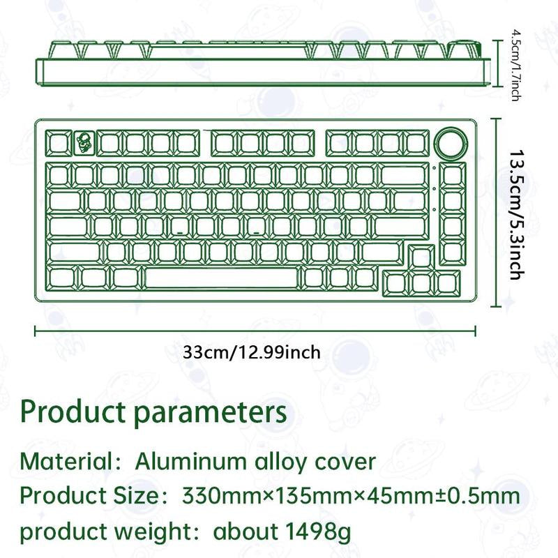 LEOBOG Hi75 Gaming Mechanical Keyboard, 16 RGB Backlight Compact 81 Keys Mini Wired Office Keybord with Multi-Function Fnob & Aluminum Shell, for Windows/Mac/Pc/Laptop, Thocky Clacky Keyboard ASMR, Gaming Room Accessories, Gasket Hot Swappable Custom