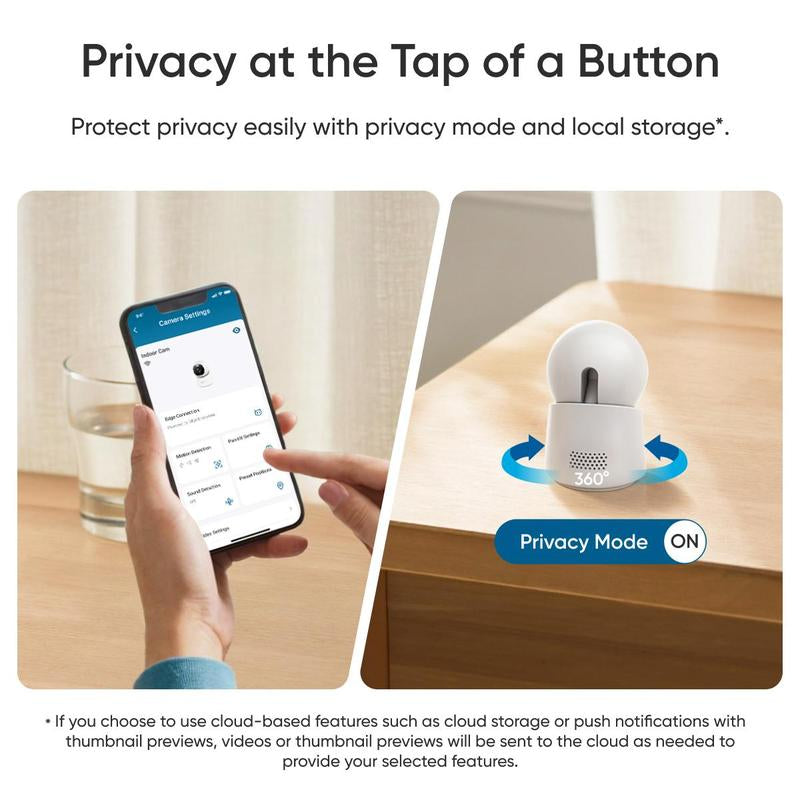 【Upgrade C220】Eufy Indoor Cam E30, Latest Generation, 4K UHD Security Camera, 360 Pan-Tilt, Color Night Vision, AI Detection for Human/Pet/Audio/Crying, Human/Pet Auto Tracking, Works with Homekit