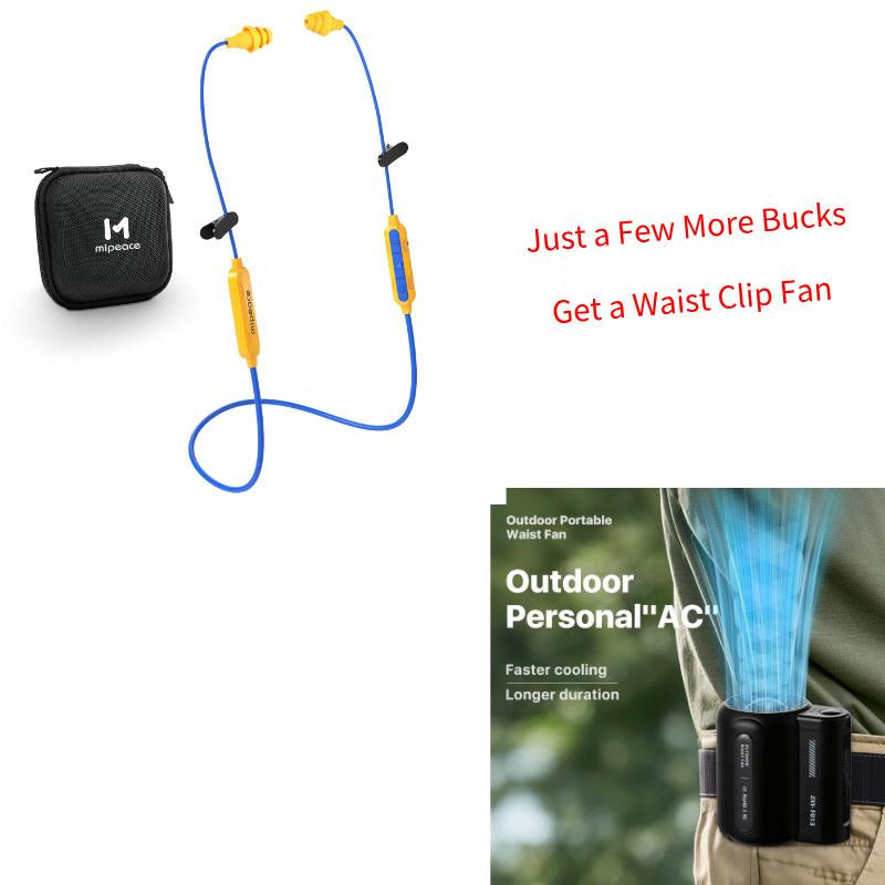 MIPEACE MI08 Bluetooth Work Earplugs–29Db Noise Cancelling Wireless Earbuds with Mic & Button Control, Hidden In-Ear Headphones That Look like Earplugs, 19+H Battery Life for Mowing, Construction, Workshop, Jobsite