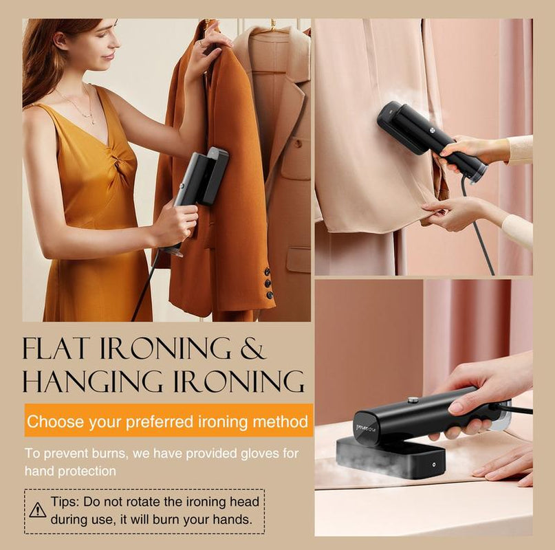 Steamer for Clothes Portable 1200W Handheld Clothes Steamer 15S Fast Heat-Up Multi-Angle Ironing Effortless Wrinkle Removal for Home Office and Travel