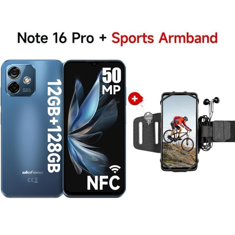Note 16 Pro NFC Unlocked Cellphone , 12GB (4Gb+8Virtual)+ 128GB, 8 Core, 6.52 ''FHD Display + Screen Unlocked, Android 13, 50MP + 8MP, 4400 Mah Battery , Dual Sim 4G LTE, Splash Proof,Fingerprint &Face Unlock Wireless Smartphone