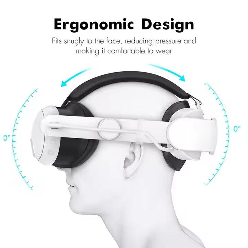 Nova Design Battery Head Strap for Meta Quest 3 & 3S – Extended Playtime, 6000Mah Battery, Adjustable Fit, Cushioned Comfort for Long VR Sessions