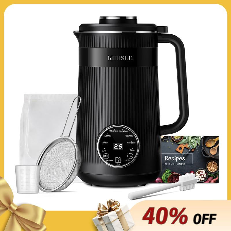 KIDISLE 8 in 1 Nut Milk Maker Machine, Electric Bean Nut Milk Machine Oatmilk Maker Almond Maker, Homemade Plant Based Milks and Non Dairy Beverages, 32Oz Juice Machine with Delay Start/Keep Warm/Boil Water Kitchen Companion Juicer Machine