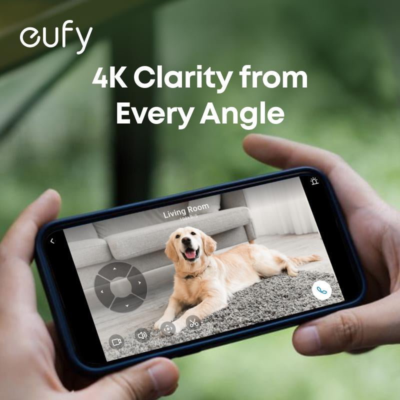 【Upgrade C220】Eufy Indoor Cam E30, Latest Generation, 4K UHD Security Camera, 360 Pan-Tilt, Color Night Vision, AI Detection for Human/Pet/Audio/Crying, Human/Pet Auto Tracking, Works with Homekit