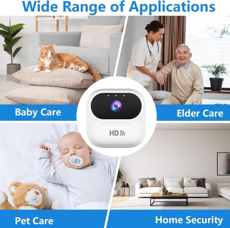 Mini Magnetic Wifi Security Camera, Wireless Window Camera, Spy Tool, Vlog Recording and Night Vision, Free 1/4 Screw Bracket, CCTV, No Monthly Fees, Black and White