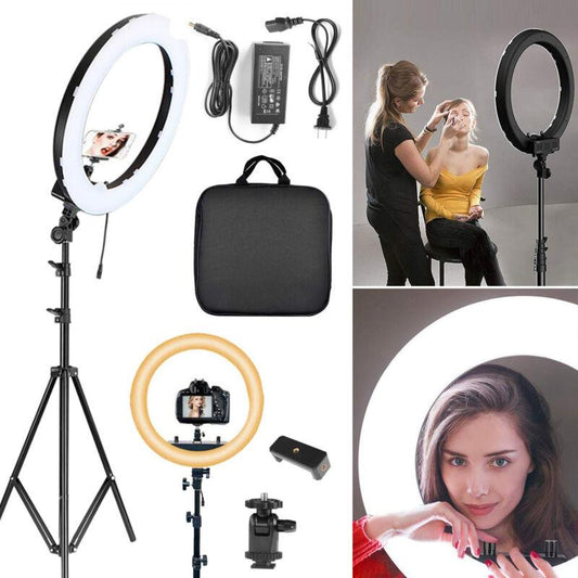 18'' Inch LED Ring Light Kit with Tripod Stand Dimmable 5500K for Phone Camera Live Makeup