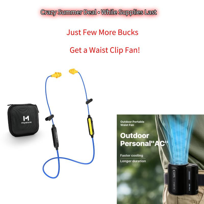 MIPEACE MI08 Bluetooth Work Earplugs–29Db Noise Cancelling Wireless Earbuds with Mic & Button Control, Hidden In-Ear Headphones That Look like Earplugs, 19+H Battery Life for Mowing, Construction, Workshop, Jobsite