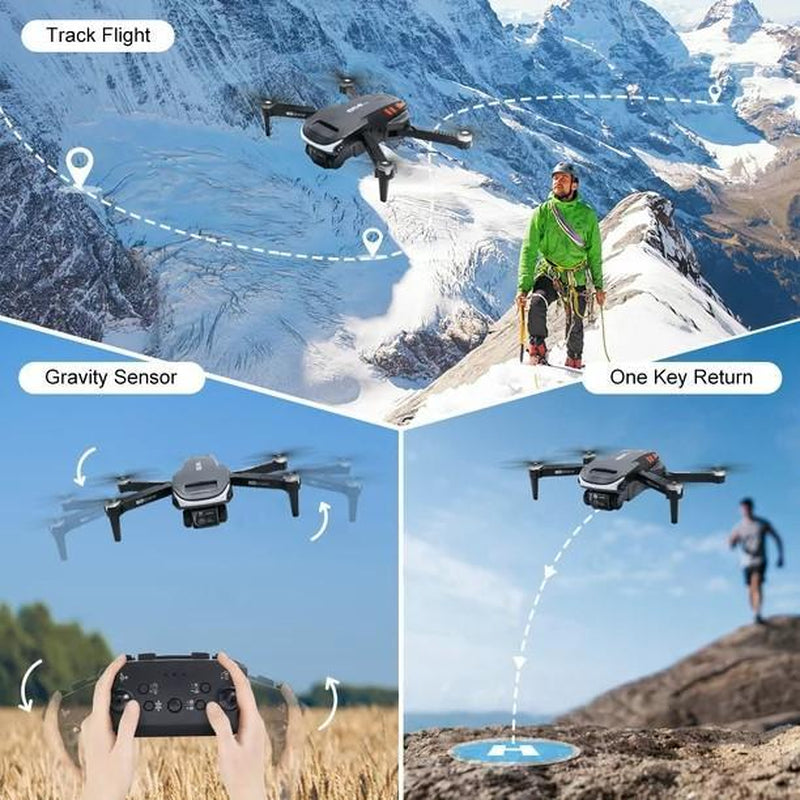 Mini Drone with HD Dual Camera, RC Quadcopter Drone with Light, Avoiding Obstacles, Headless Mode, 3 Batteries Accessories Remote Electronic Device Optical Flow Hover