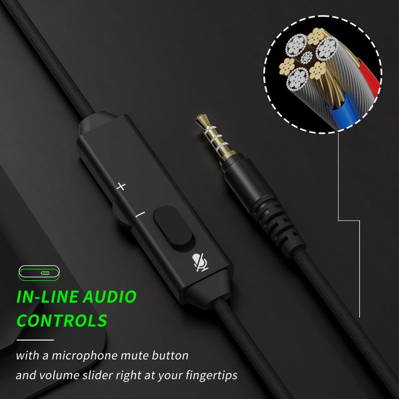 BINNUNE BG02 Gaming Headset with Mic for Xbox Series X S Xbox 1 PS4 PS5 PC Ns,Wired Headphones,50Mm Stereo Sound,3.5Mm Jack