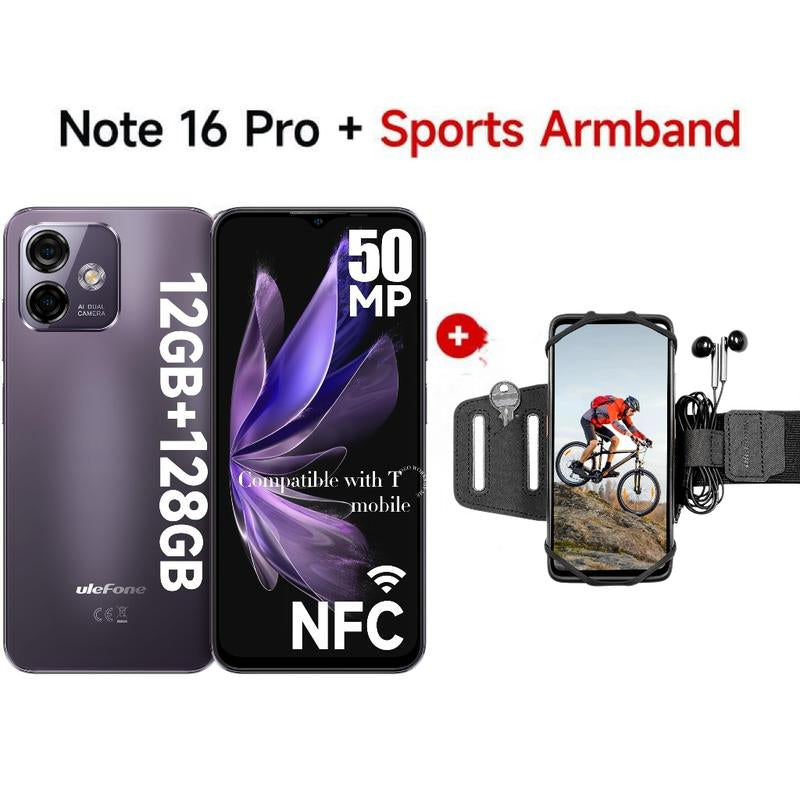 Note 16 Pro NFC Unlocked Cellphone , 12GB (4Gb+8Virtual)+ 128GB, 8 Core, 6.52 ''FHD Display + Screen Unlocked, Android 13, 50MP + 8MP, 4400 Mah Battery , Dual Sim 4G LTE, Splash Proof,Fingerprint &Face Unlock Wireless Smartphone