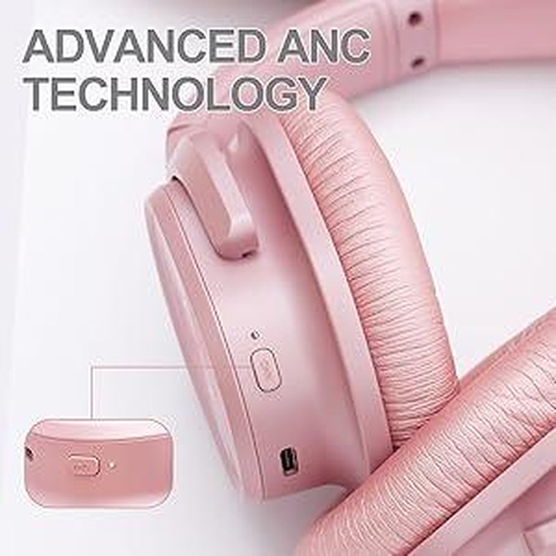 ZIHNIC PN9 Active Noise Cancellation Headphones,Wireless on Ear Bluetooth Headset, ,Foldable Earphones with Bulit-In Mic over Ear,12 Months Warranty,Multi-Color Optional Audio Earbud Electronic Folding Noise Cancelling