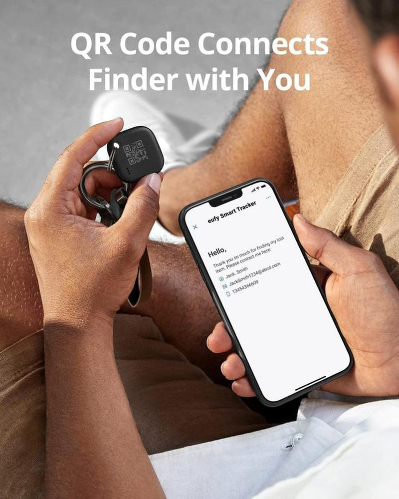 Eufy Security by Anker Smarttrack Link (Black, 2-Pack), Android Not Supported, Works with Apple Find My (Ios Only), Key Finder, Bluetooth Tracker for Earbuds and Luggage, Phone Finder, Water Resistant|Spingtok