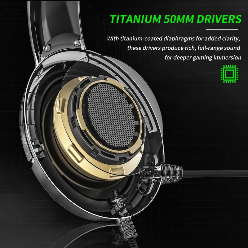 BINNUNE BG02 Gaming Headset with Mic for Xbox Series X S Xbox 1 PS4 PS5 PC Ns,Wired Headphones,50Mm Stereo Sound,3.5Mm Jack