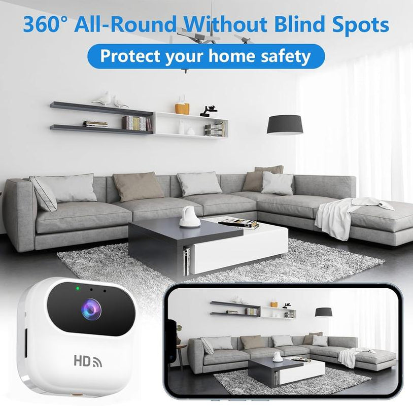Mini Magnetic Wifi Security Camera, Wireless Window Camera, Spy Tool, Vlog Recording and Night Vision, Free 1/4 Screw Bracket, CCTV, No Monthly Fees, Black and White