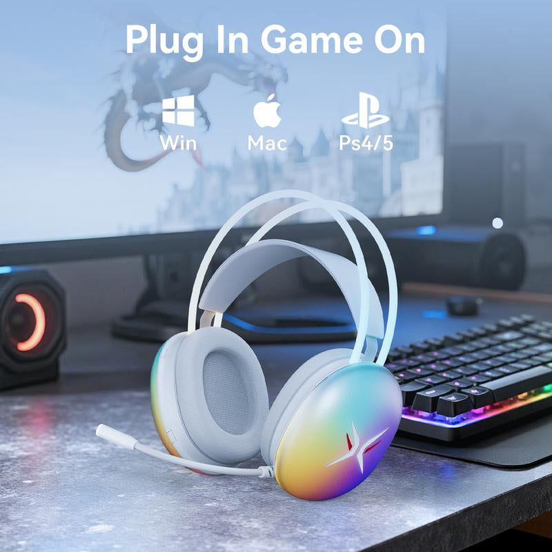 TAGRY TRONICX G7 Wired PC Gaming Headset with 50Mm Driver, ENC Microphone, USB Headset with 7.1 Surround Sound, Control Box for Pc/Ps5/Ps4/Switch Dock