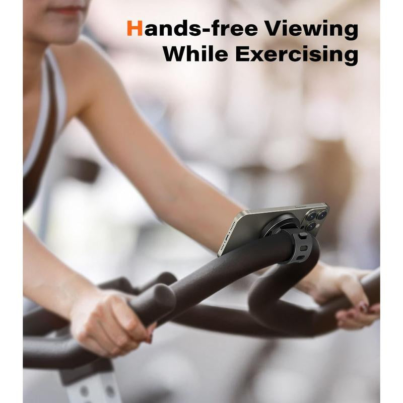Gym Fitness Cellphone Mount for Magsafe - 360 Degree Adjustable with Adjustable Strap, Compatible with Gym Equipment, Stroller, Shopping Cart, Exercise Bikes Smartphone Stand, Accessories, Gifts for Fitness