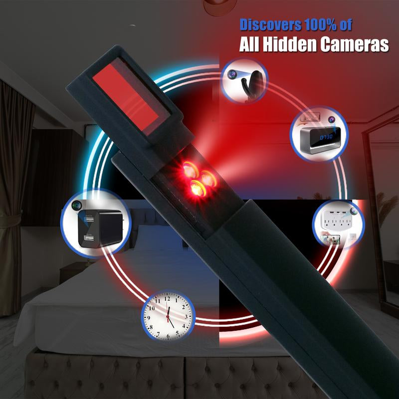 Hidden Camera Detectors, Spy Camera Detector, Car GPS Tracker Detector, Bug Detector, RF Signal Detector, Listening Device Detector, 6 Levels Sensitivit, 4 Detection Modes, 30H Working Time for Travel, Car, Bathroom, Office, Hotel, Airbnb, Rental