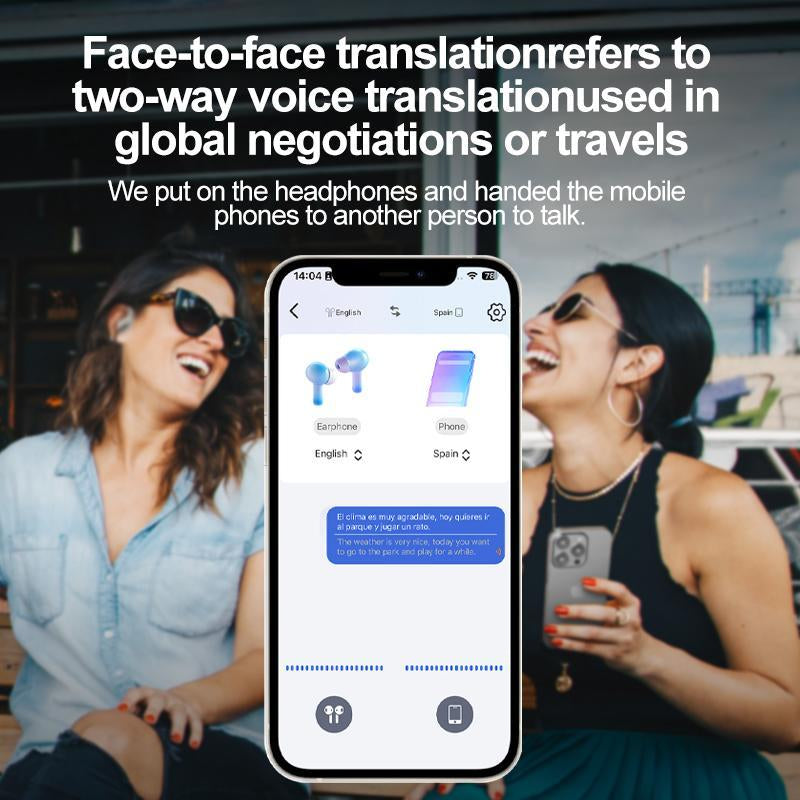 HYUNDAI HY Q18 Pro Electronic Earbud Bluetooth Headset Supports 169‑Language Translation with Full‑Color Touch Screen, Audio Wireless Headphones for Music & Phone Calls