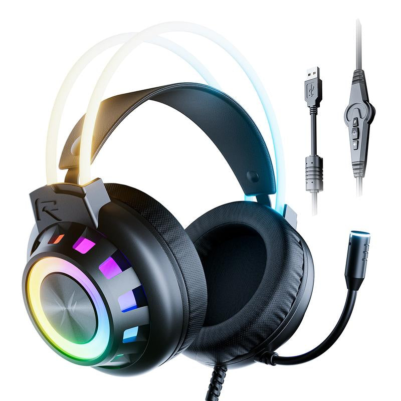 TAGRY TRONICX G7 Wired PC Gaming Headset with 50Mm Driver, ENC Microphone, USB Headset with 7.1 Surround Sound, Control Box for Pc/Ps5/Ps4/Switch Dock