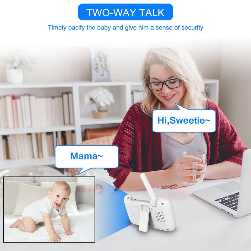 Hellobaby Baby Monitor HB6336 - 3.2" Color Display, Pan & Zoom, Night Vision, 1000Ft Range, Wall Mount, No Wifi Secure Camera for Baby'S Room