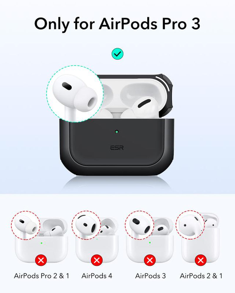 ESR for 2025 Airpods Pro 3 Case, Full Drop Protection Cover with Lanyard,Compatible with Magsafe,Stylish & Lightweight Airpods Accessories,Magsafe Charging, Protective Cover with Strong Magnet
