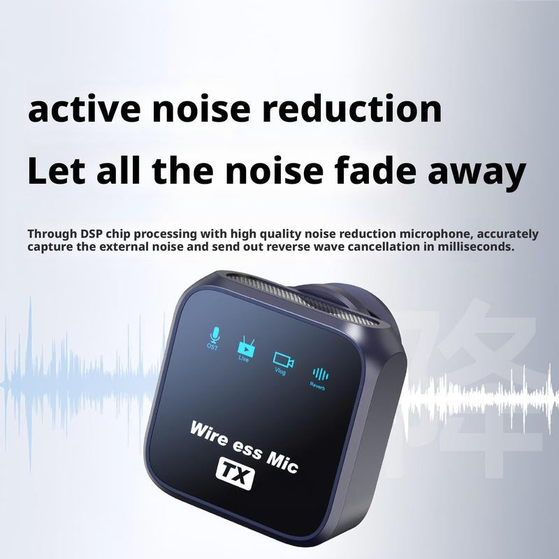 Wireless Lavalier Microphone for Iphone Ipad Android with Charging Case - High-Quality Audio & Portable Design Smartphone Chargeable Mini Microphone