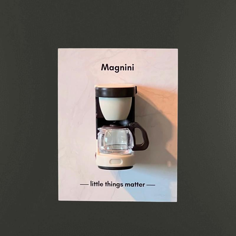 Set of 2 Mini Coffee Machine Fridge Magnet | Black & White Retro Coffee Maker Refrigerator Magnets | Plastic Kitchen Decor Gift for Coffee Lovers” Decoration Lightweight