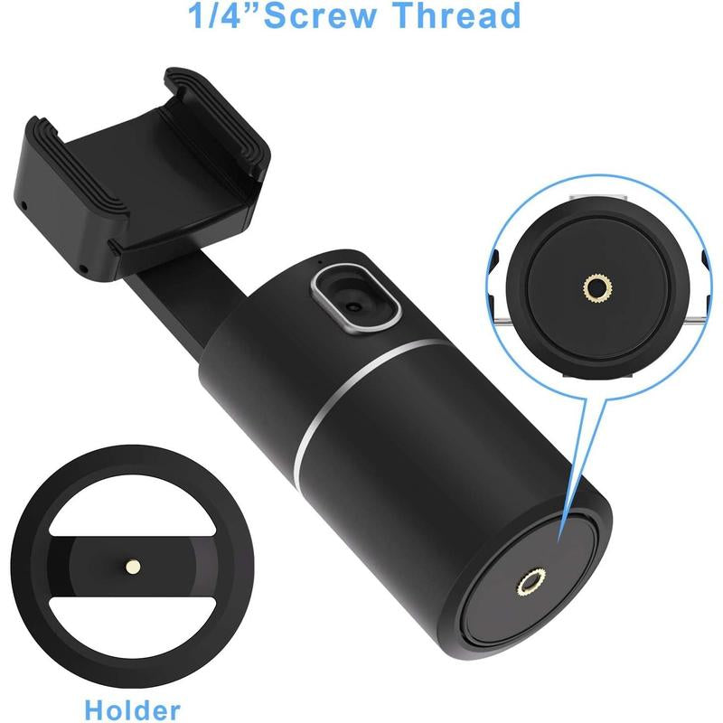 Auto Tracking Phone Holder,360? Rotation Face Body Track Mount,Tracking Tripod for Vlog Live Streaming,Build-In ,No APP Required(Black)...