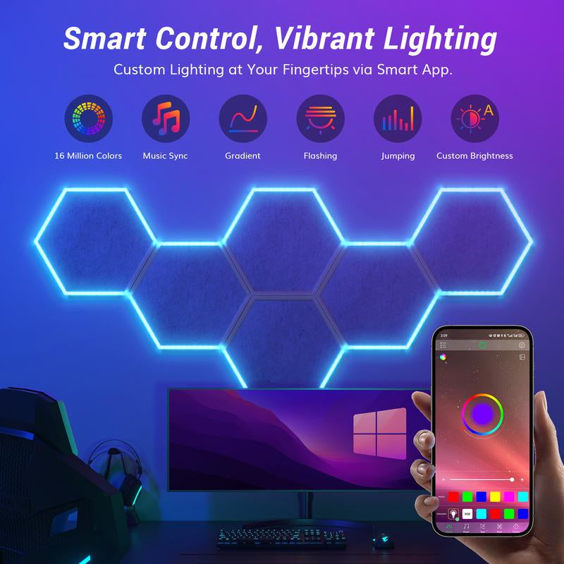 TONOR RGB Acoustic Panels Self-Adhesive, Sound Proof Panels Dampening Insulation Treatment for Gaming,Streaming, Podcast, Studio