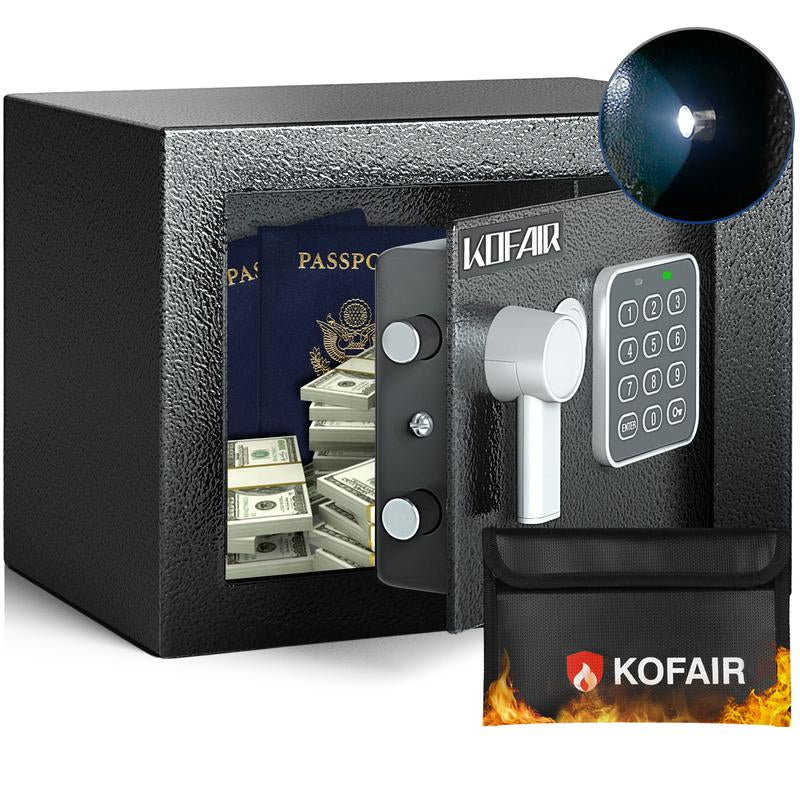 KOFAIR Safe Box for Home Safe with Fireproof Bag, Money Saving Safe, Safe Storage Cabinet,Smell Proof Container Wall & Floor Safes Smart