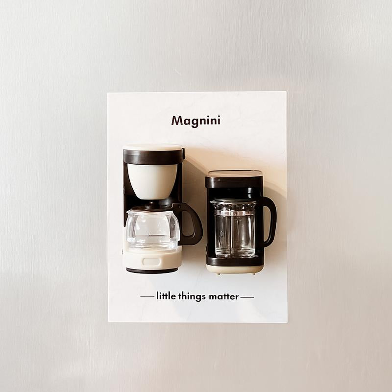 Set of 2 Mini Coffee Machine Fridge Magnet | Black & White Retro Coffee Maker Refrigerator Magnets | Plastic Kitchen Decor Gift for Coffee Lovers” Decoration Lightweight