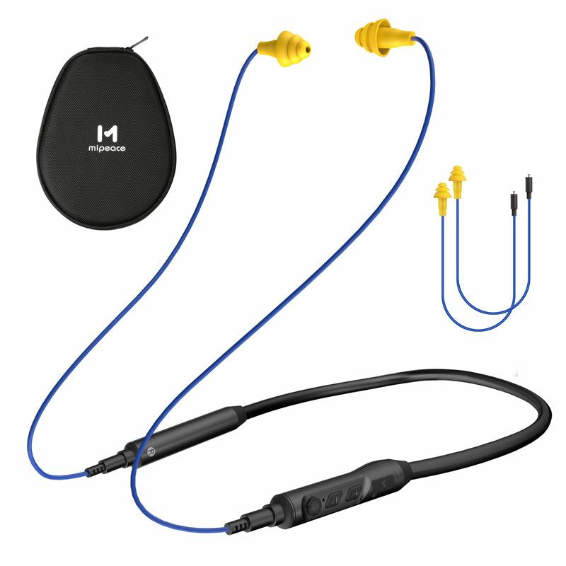 MIPEACE MI08 Bluetooth Work Earplugs–29Db Noise Cancelling Wireless Earbuds with Mic & Button Control, Hidden In-Ear Headphones That Look like Earplugs, 19+H Battery Life for Mowing, Construction, Workshop, Jobsite