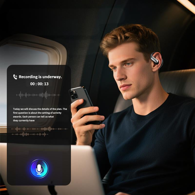 Waterproof and Sweatproof Clip-On Headphones, Bluetooth 5.4 Wireless Headphones, Dual-Use for Music and Calls, Built-In Microphone, Travel Backup, Holiday Gift Audio Silicone Noise Cancellation Charging