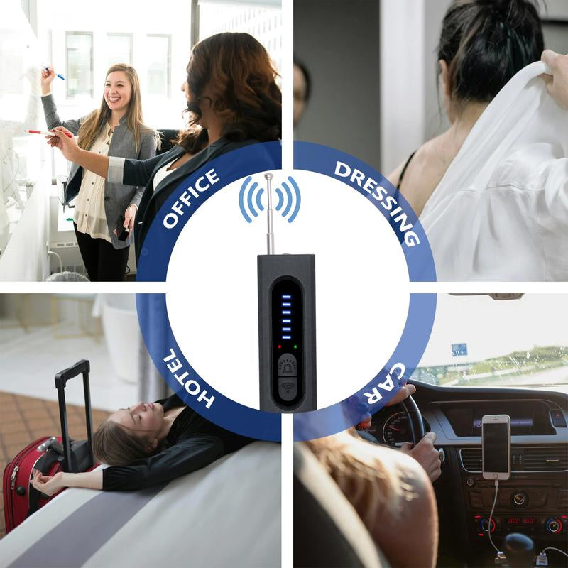 Hidden Camera Detectors, Spy Camera Detector, Car GPS Tracker Detector, Bug Detector, RF Signal Detector, Listening Device Detector, 6 Levels Sensitivit, 4 Detection Modes, 30H Working Time for Travel, Car, Bathroom, Office, Hotel, Airbnb, Rental