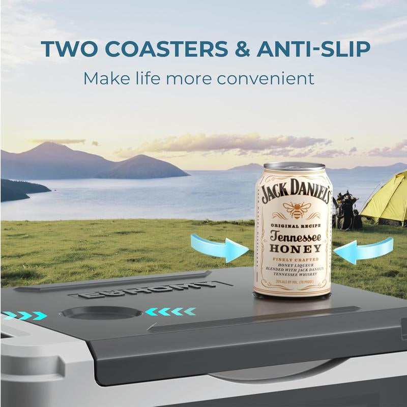 EUHOMY 12-Volt Refrigerator: a 11 Quart (10L) Compressor Electric Cooler with APP Control. This Car Fridge Supports Both 12/24V DC and 120-240V AC Power Supply, with a Cooling Range of -4℉ to 68℉. It'S a Portable Freezer Ideal for Rvs, Travel.