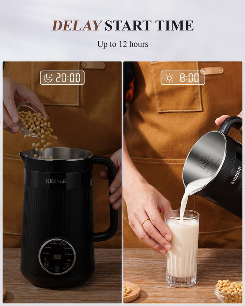 KIDISLE 8 in 1 Nut Milk Maker Machine, Electric Bean Nut Milk Machine Oatmilk Maker Almond Maker, Homemade Plant Based Milks and Non Dairy Beverages, 32Oz Juice Machine with Delay Start/Keep Warm/Boil Water Kitchen Companion Juicer Machine