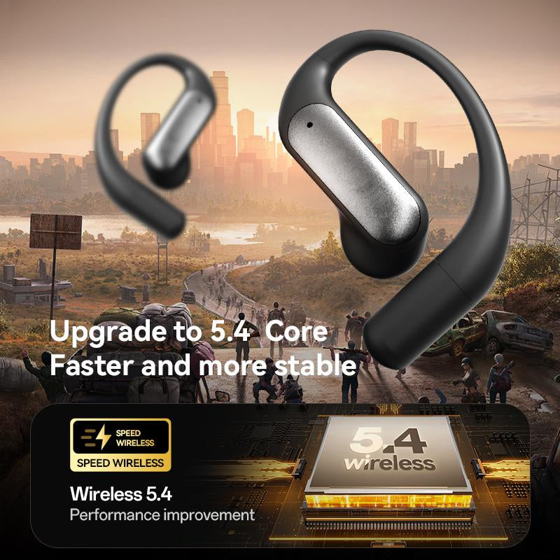 Waterproof and Sweatproof Clip-On Headphones, Bluetooth 5.4 Wireless Headphones, Dual-Use for Music and Calls, Built-In Microphone, Travel Backup, Holiday Gift Audio Silicone Noise Cancellation Charging
