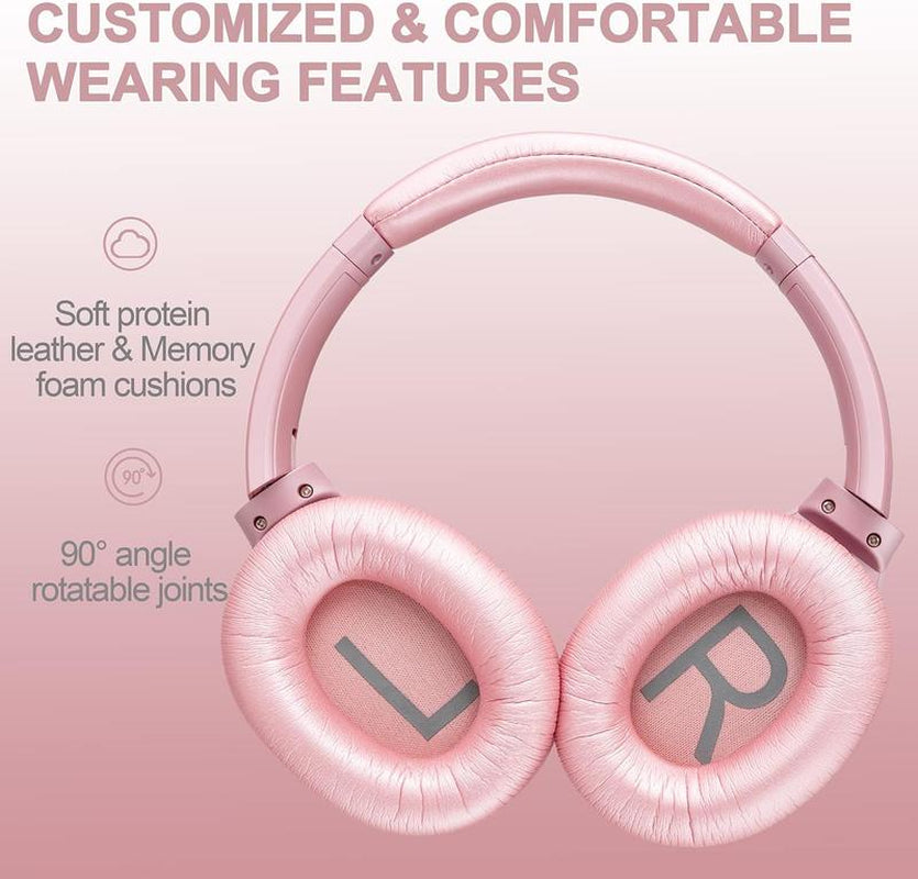 ZIHNIC PN9 Active Noise Cancellation Headphones,Wireless on Ear Bluetooth Headset, ,Foldable Earphones with Bulit-In Mic over Ear,12 Months Warranty,Multi-Color Optional Audio Earbud Electronic Folding Noise Cancelling