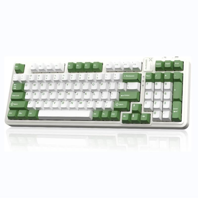 AUSDOM 98Pro Wireless Mechanical Keyboard, Tri-Mode Bluetooth/2.4Ghz/Usb-C Gasket Hot Swappable Custom Gaming Keyboard with Backlit, PBT Keycaps, Linear Switches, for Windows/Mac/Pc (Manga Girl Theme)