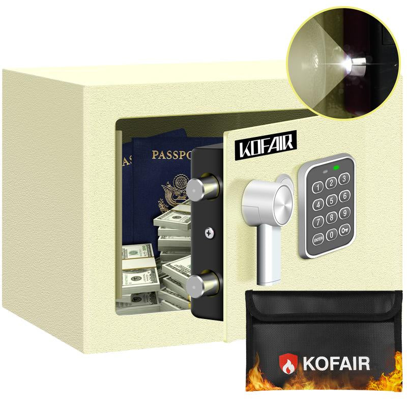 KOFAIR Safe Box for Home Safe with Fireproof Bag, Money Saving Safe, Safe Storage Cabinet,Smell Proof Container Wall & Floor Safes Smart