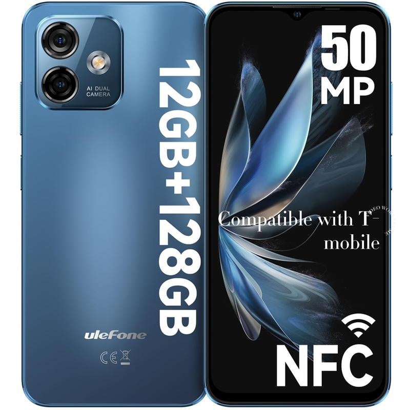 Note 16 Pro NFC Unlocked Cellphone , 12GB (4Gb+8Virtual)+ 128GB, 8 Core, 6.52 ''FHD Display + Screen Unlocked, Android 13, 50MP + 8MP, 4400 Mah Battery , Dual Sim 4G LTE, Splash Proof,Fingerprint &Face Unlock Wireless Smartphone