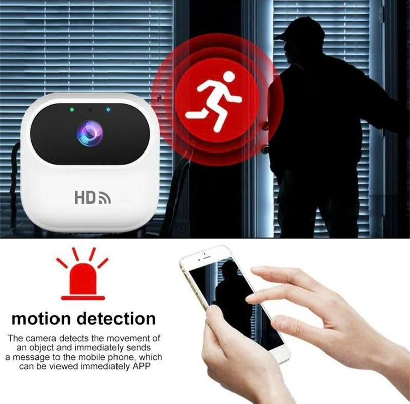 Mini Magnetic Wifi Security Camera, Wireless Window Camera, Spy Tool, Vlog Recording and Night Vision, Free 1/4 Screw Bracket, CCTV, No Monthly Fees, Black and White