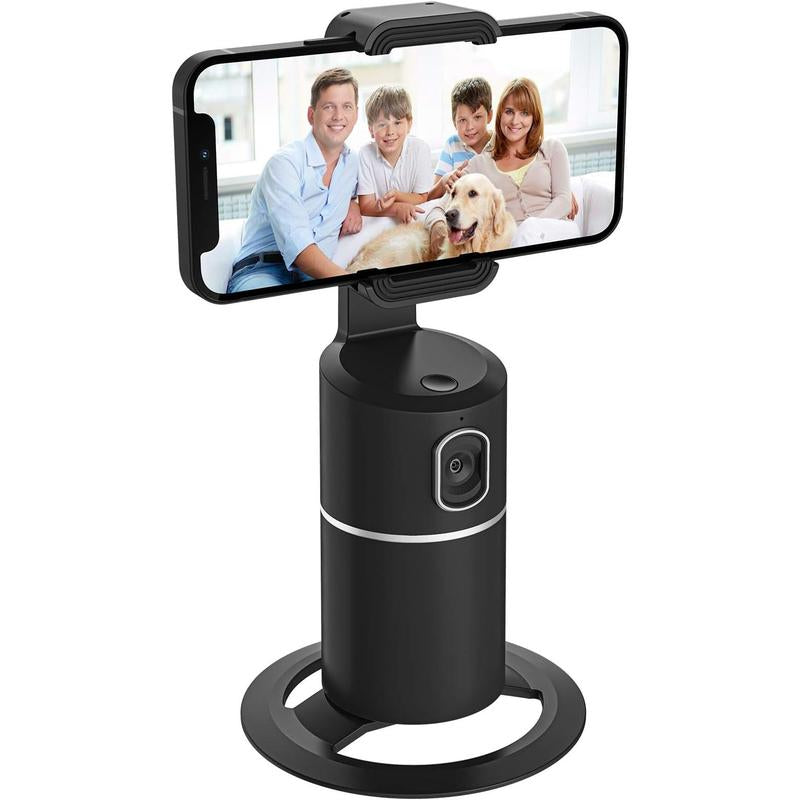 Auto Tracking Phone Holder,360? Rotation Face Body Track Mount,Tracking Tripod for Vlog Live Streaming,Build-In ,No APP Required(Black)...