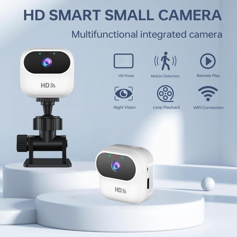 Mini Magnetic Wifi Security Camera, Wireless Window Camera, Spy Tool, Vlog Recording and Night Vision, Free 1/4 Screw Bracket, CCTV, No Monthly Fees, Black and White