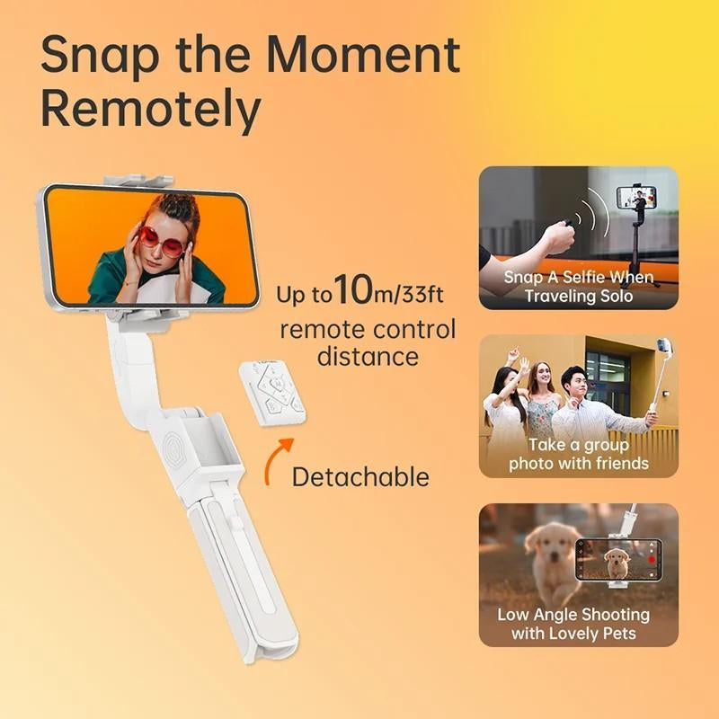 Hohem Isteady Q Selfie Stick Gimbal Stabilizer, 2 Axis Face Tracking & 360° Rotation Tripod with Wireless Remote, 4 in 1 Portable Tripod W/Extendable Stick