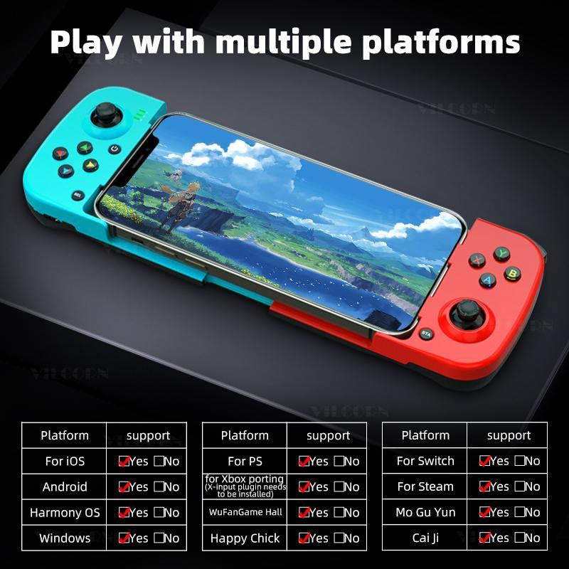 BSP-D3 Gamepad, Bluetooth-Compatible Gaming Controller, Stretchable Joystick for Ios/Android/Pc/Ps4, Portable Console Accessories