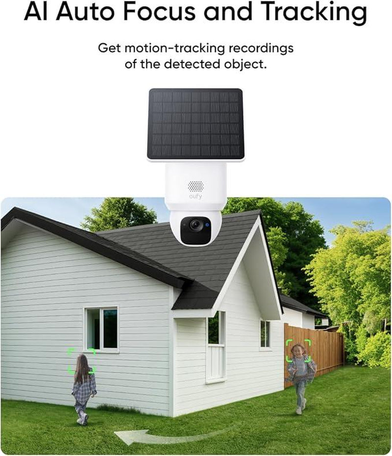 Eufy Security Eufy Solocam E30, Solar Powered, 360° Pan, AI Tracking, 2K Clarity, Security Cameras Wireless Outdoor, Camera, Outdoor Camera, Homebase S380 Compatible, No Monthly Fee