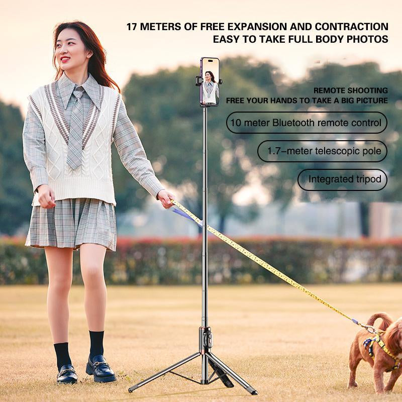 Selfie Stick Tripod , 45" Selfie Sticks with Wireless Remote, Portable Phone Tripod Compatible with 4''-7'' Iphone/Android Smartphones Selfie Stick for Travel Video Record Vlog,Tiktok Accessories Mobile Cellphone